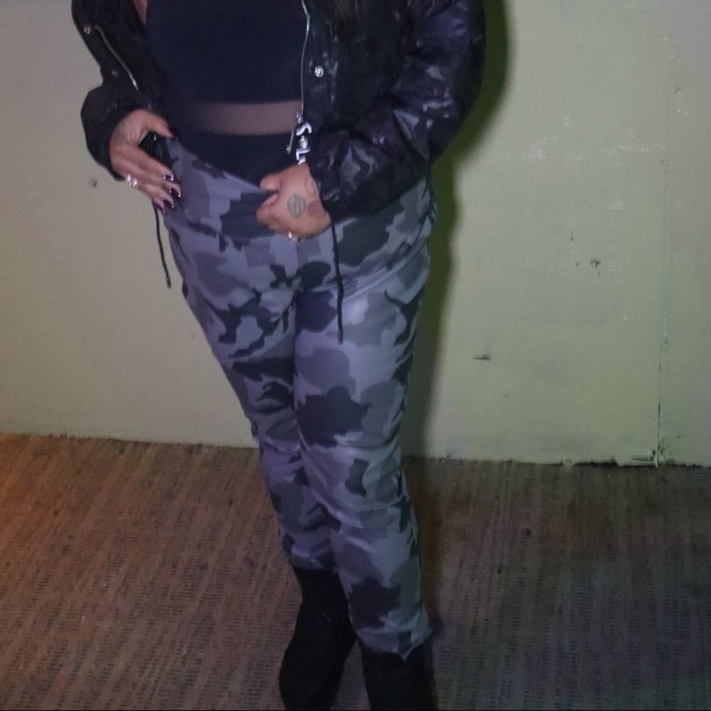 Grey Vegan Leather Pants